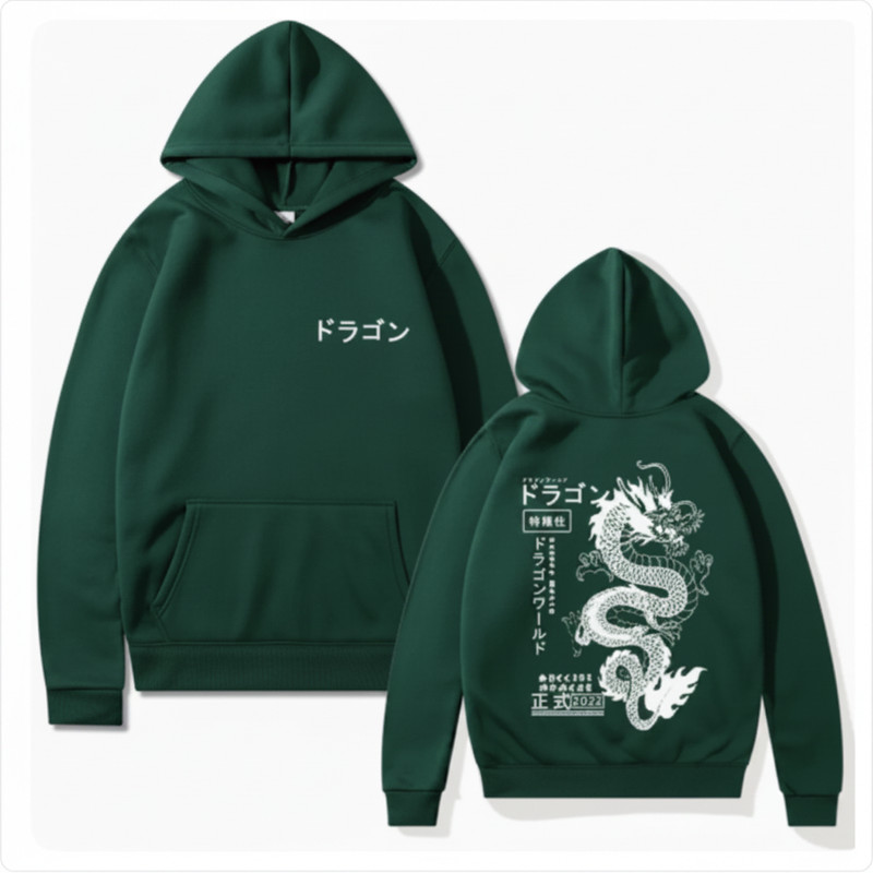 Shadow Print Hoodie Green