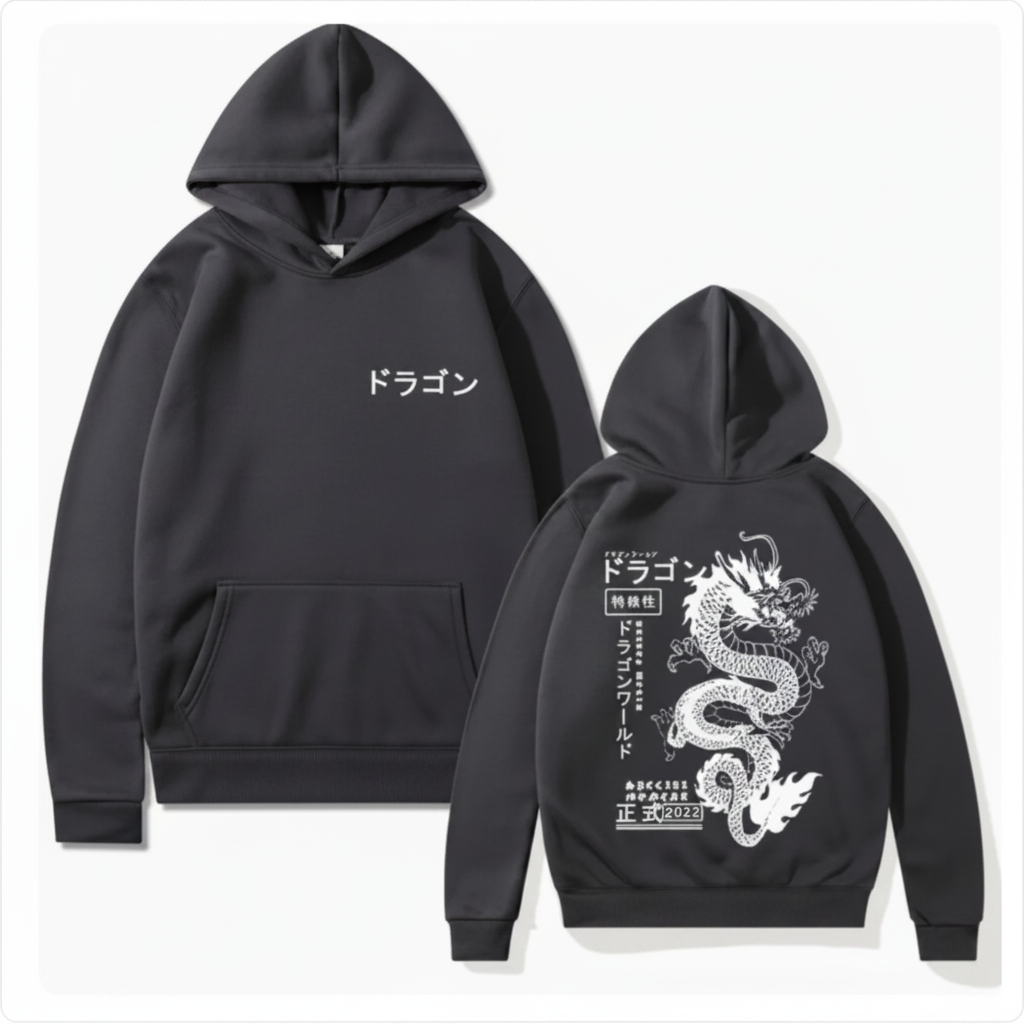 Shadow Print Hoodie Dark Gray