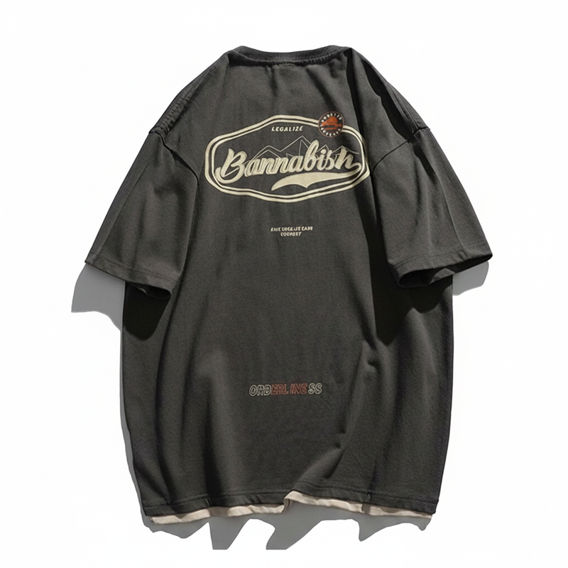 Oversized Graphic Print Tee - Bannabish